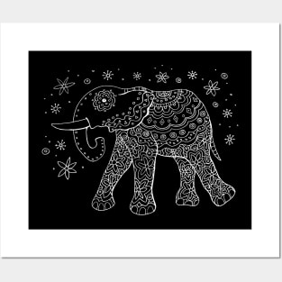 Elephant Mandala Drawing Posters and Art